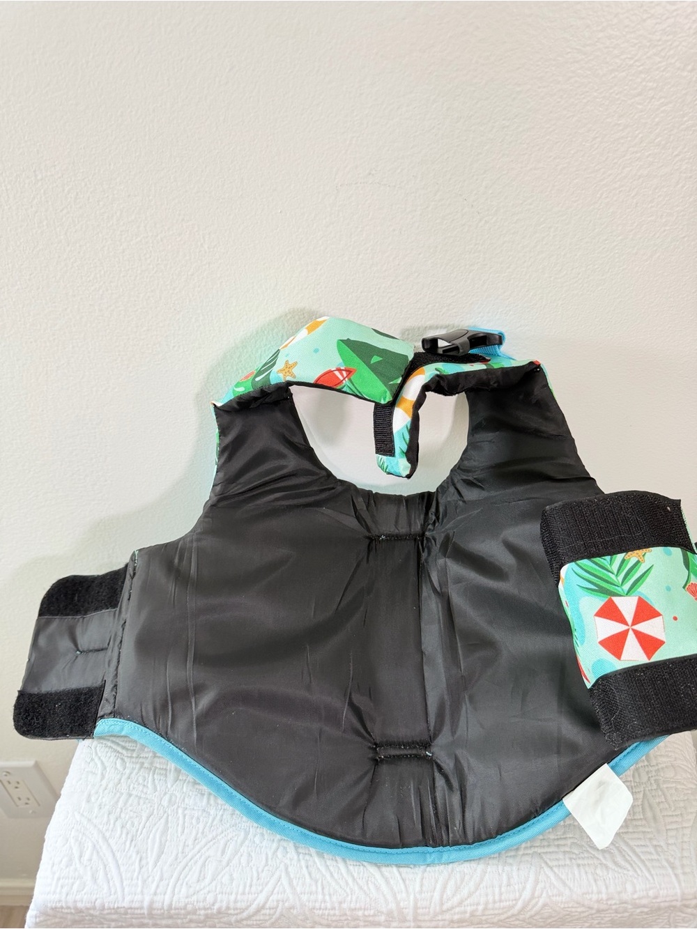 Dog Life Jacket Size M Beach Tropical Print Adjustable Pet Swim Vest - Picture 4 of 6